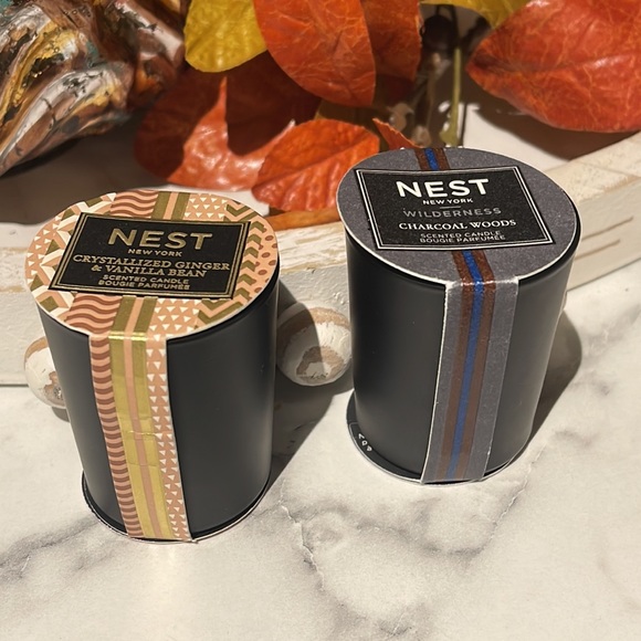 🍁NWT/2 Mini NEST candles.CHARCOAL WOODS/CRYSTALLIZED GINGER & VANILLA BEAN - Picture 6 of 6